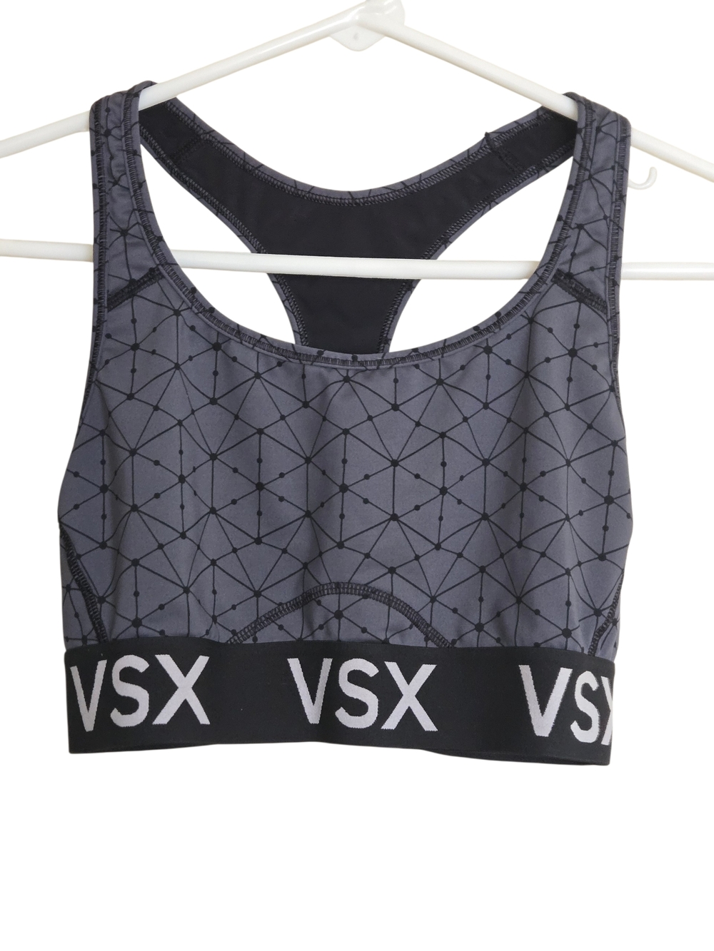 VSX Charcoal Geometric Racerback Sports Bra